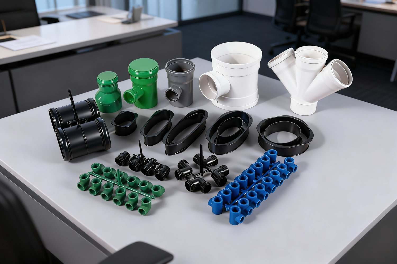 GP Mold, pipe fitting injection molds, elbows, tees, grooved fittings, injection mold manufacturer, PVC/PPR molds, China injection molds