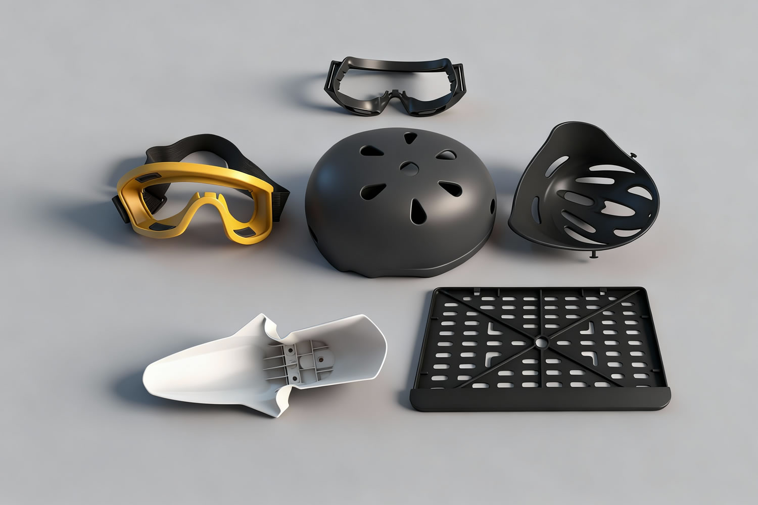 GP Mold ofrece moldes de inyección para piezas de motocicleta, como cascos, gafas protectoras, marcos de matrícula, guardabarros y cojines de asiento. También disponemos de moldes personalizados